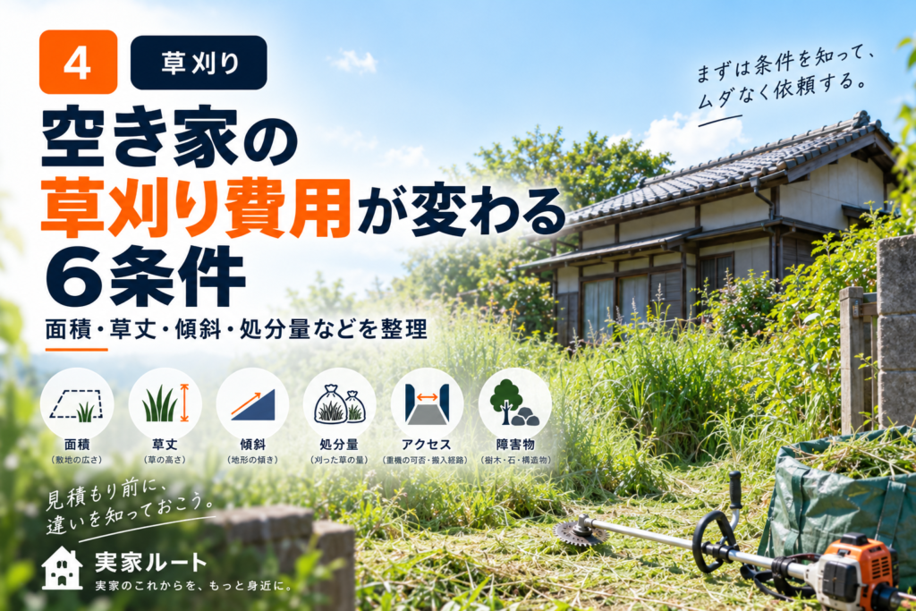 伊賀市の空き家の草刈りをイメージした庭