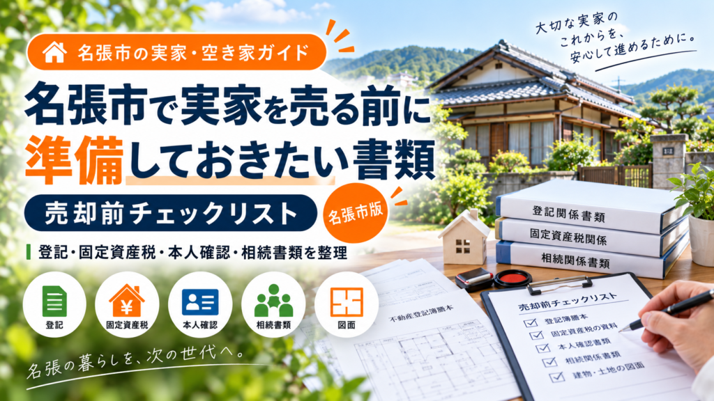 名張市で実家を売る前の書類準備のイメージ