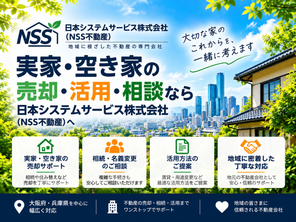 日本システムサービス株式会社（NSS不動産）｜大阪府・兵庫県の実家・空き家売却相談
