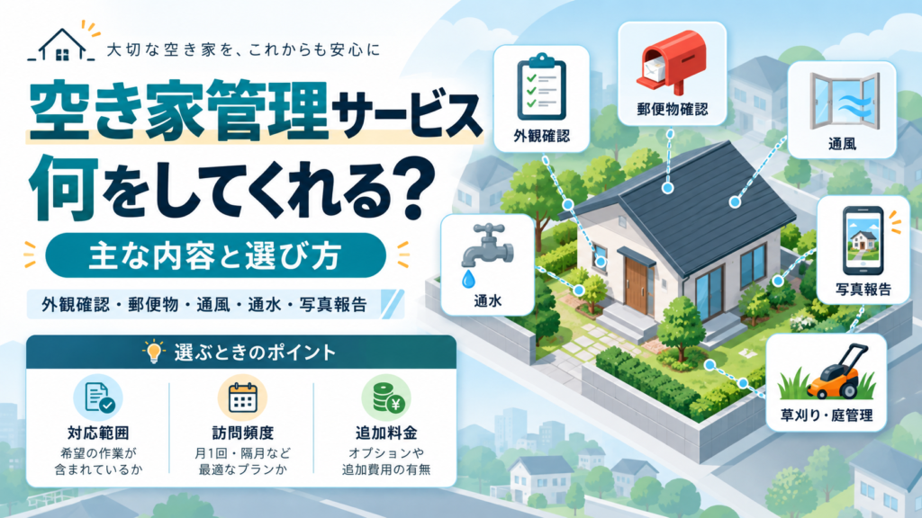 空き家管理サービスの主な内容と選び方