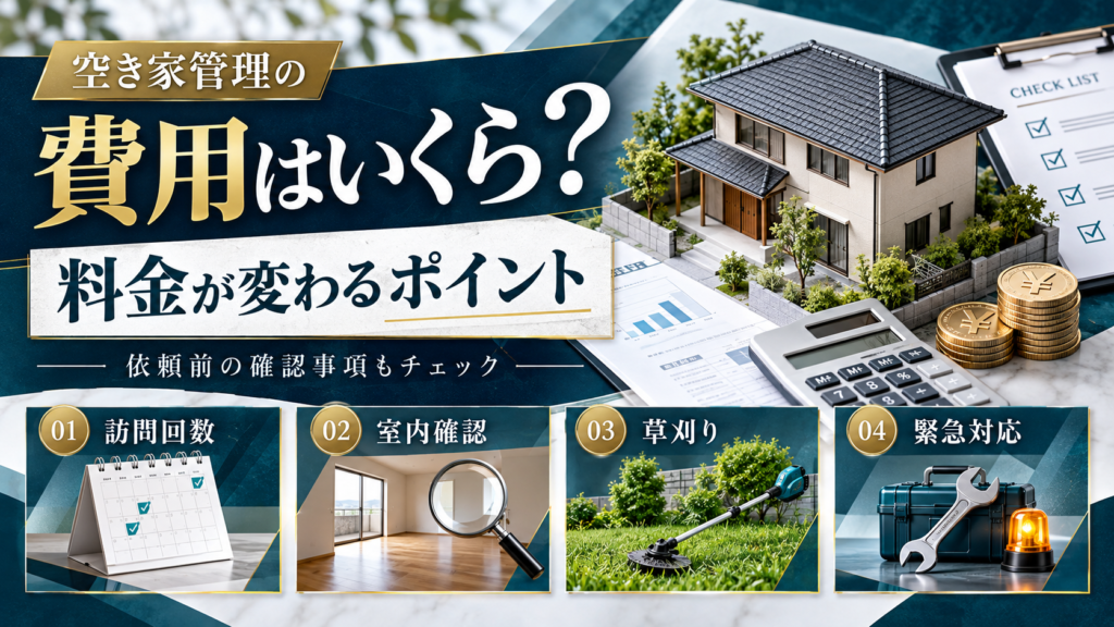 空き家管理の費用が変わるポイントと確認事項