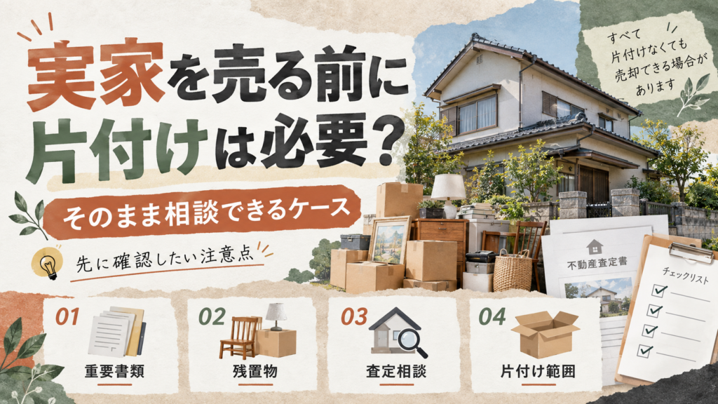 実家を売る前の片付けと査定相談のポイント