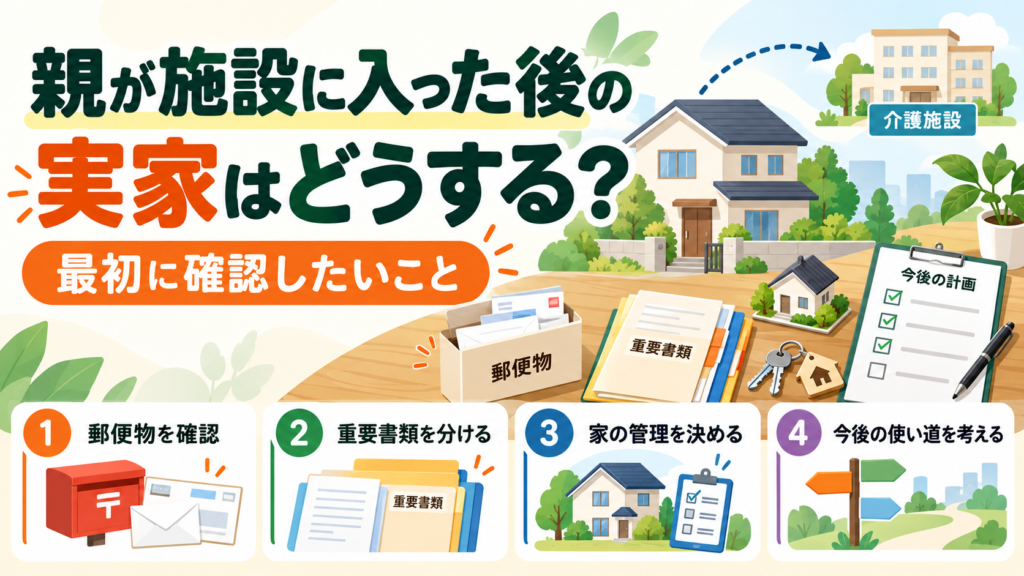 親が施設に入った後の実家で確認したいこと