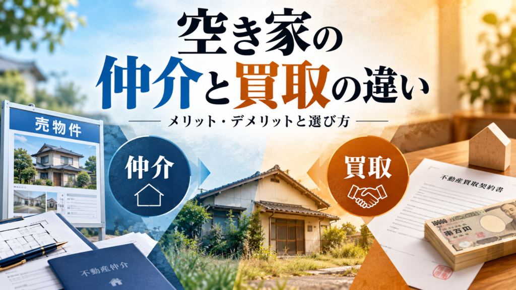 空き家の仲介と買取の違い、メリット・デメリットと選び方
