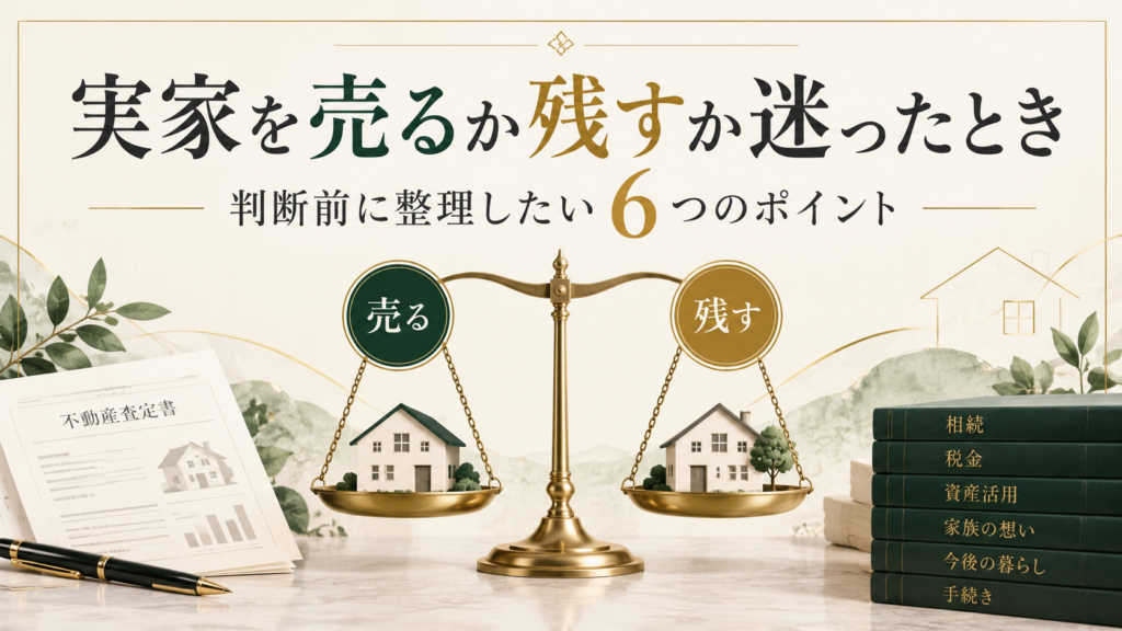 実家を売るか残すか判断する前に整理したいポイント