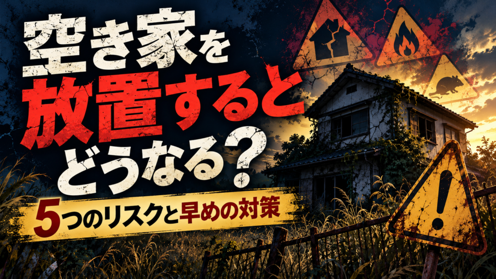 空き家を放置したときに起こりやすい5つのリスクと対策