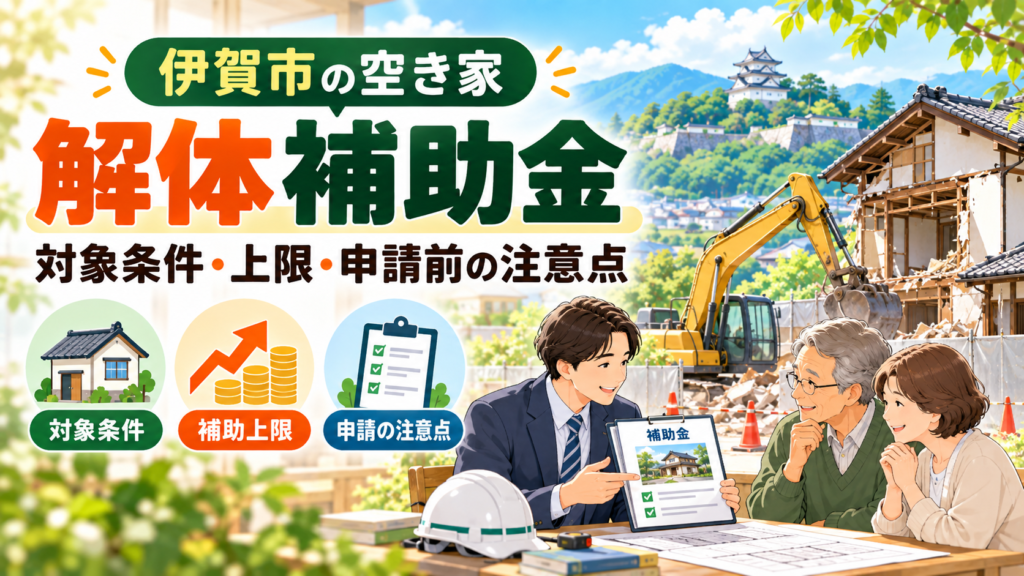 伊賀市の空き家解体補助金｜対象条件・上限・申請前の注意点